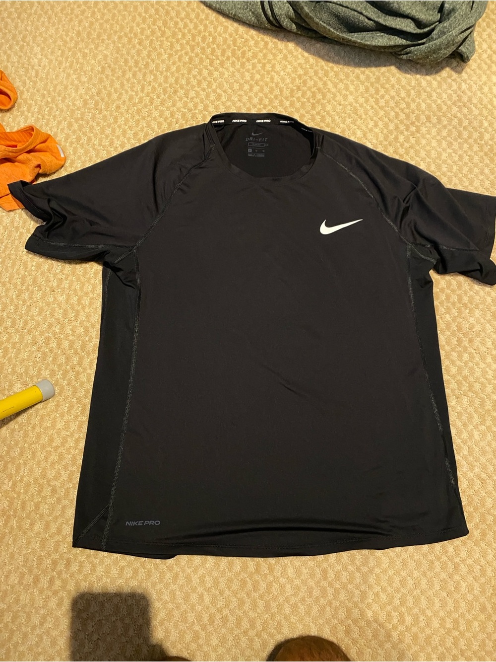 Nike pro xl slim fit black tee mens